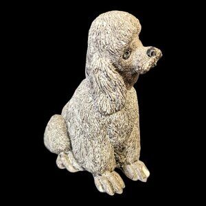 Poodle dog  figurine gray resin home decor accents  5 inch